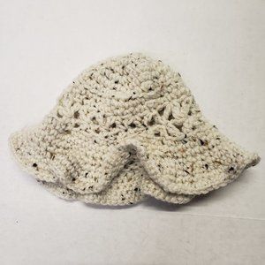 Women's Beige With specks of Color Crochet Handmade Wavy Bucket Hat New